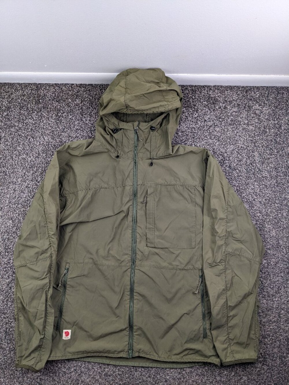 Fjallraven Jacket High Coast Wind Full Zip Vented Green Mens Large